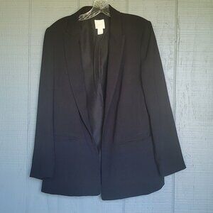 H&M Women's Black Open Front Tailored Career Blazer. Size 8